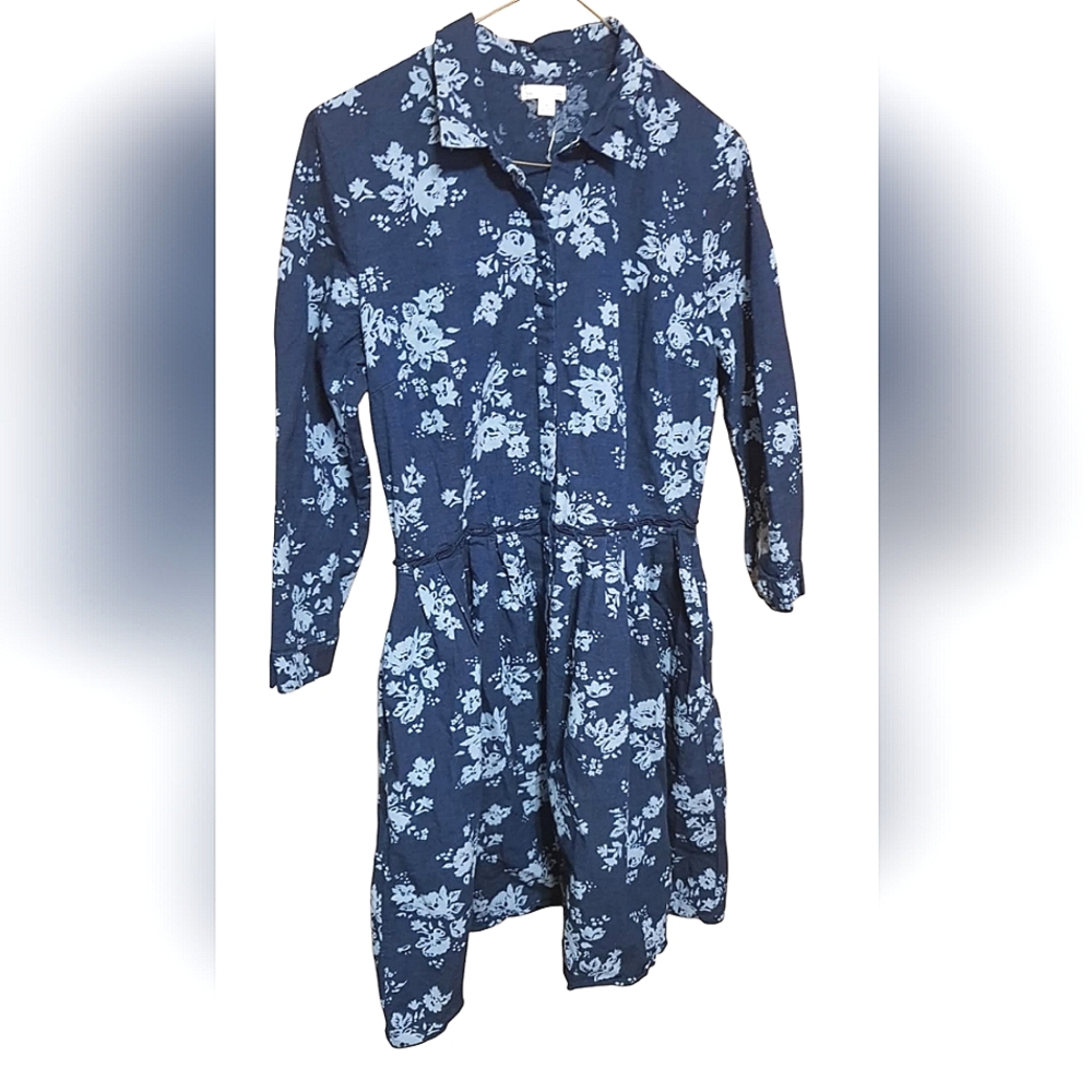 Gap Denim Look Cotton Floral Dress